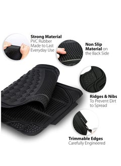 RATSAW Anti Skid Rubber Car Floor Mat for All Weather Protection Heavy Duty Floor Mat 3 Pieces  - Image 2