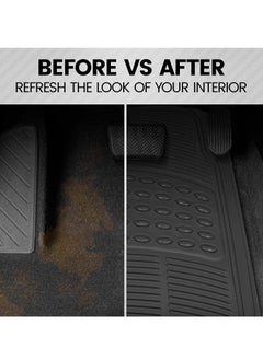 RATSAW Anti Skid Rubber Car Floor Mat for All Weather Protection Heavy Duty Floor Mat 3 Pieces  - Image 4