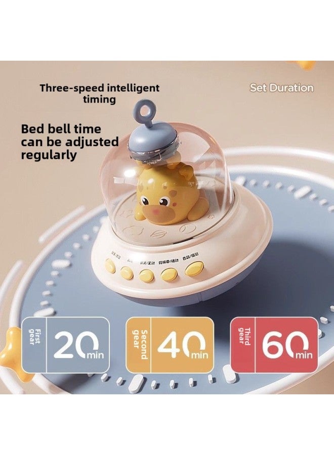 Newborn Baby Cradle Bed Baby Bed Bell 0-1 Years Old 3-6 Months 12 Toy Music Rotating Bedside Bell-Color:❤Bluetooth Charging [remote Control + Luminous + Timing] Blue  - Image 5