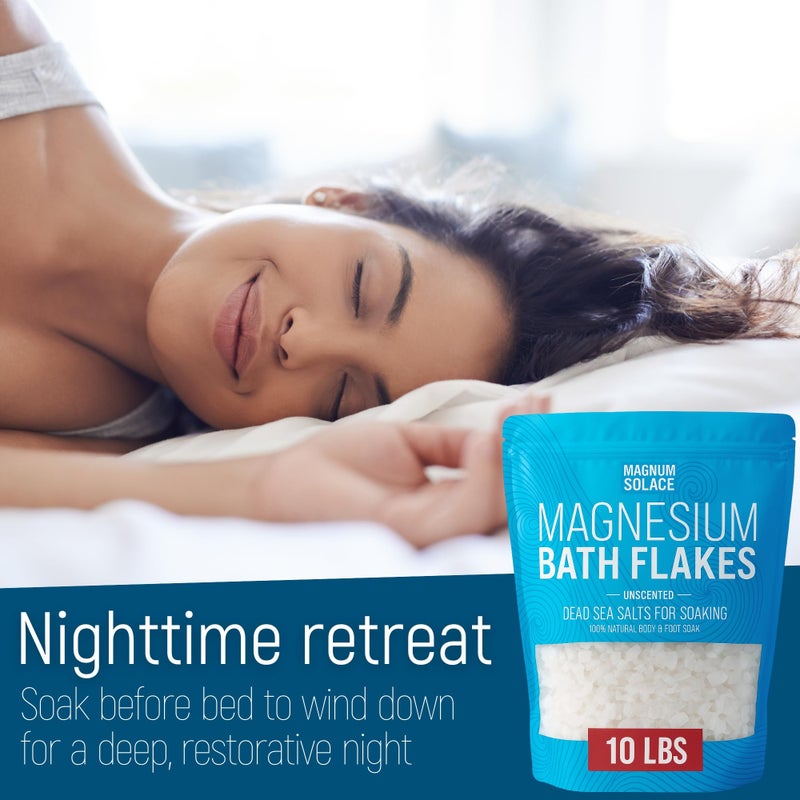 Magnum Solace Magnesium Flakes for Bath - Magnesium Chloride Flakes - Dead Sea Salts for Soaking, 10 LBS - Image 5