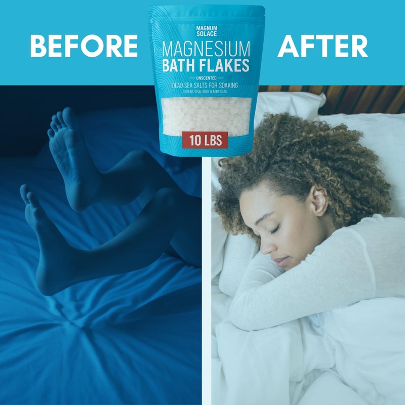 Magnum Solace Magnesium Flakes for Bath - Magnesium Chloride Flakes - Dead Sea Salts for Soaking, 10 LBS - Image 4