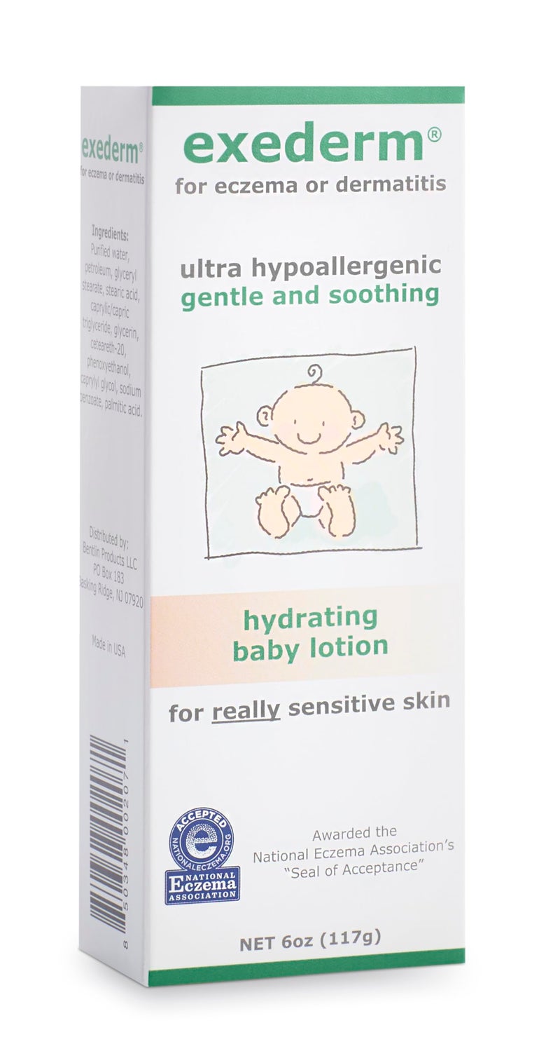 Exederm Baby Lotion Hydrating for Eczema Dermatitis Prone Skin 8 Fl Oz Ultra Sensitive NonIrritating Baby Eczema Lotion Soothing Lightweight and Easy to Spread Color Fragrance Paraben Free