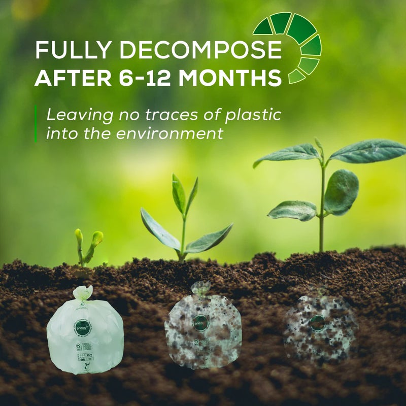 ANECO 100% Compostable Food Waste Bags 3 Gallon, 100 Count, Extra Thick Compost Bags for Countertop Bin, Small Compost Bag, Food Waste Bags with TUV OK Compost Home and BPI certified - Image 3