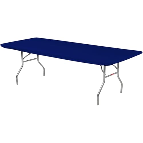 KwikCovers 6 Rectangle Plastic Table Covers 30 x 72 Bundle of 5 Navy Blue
