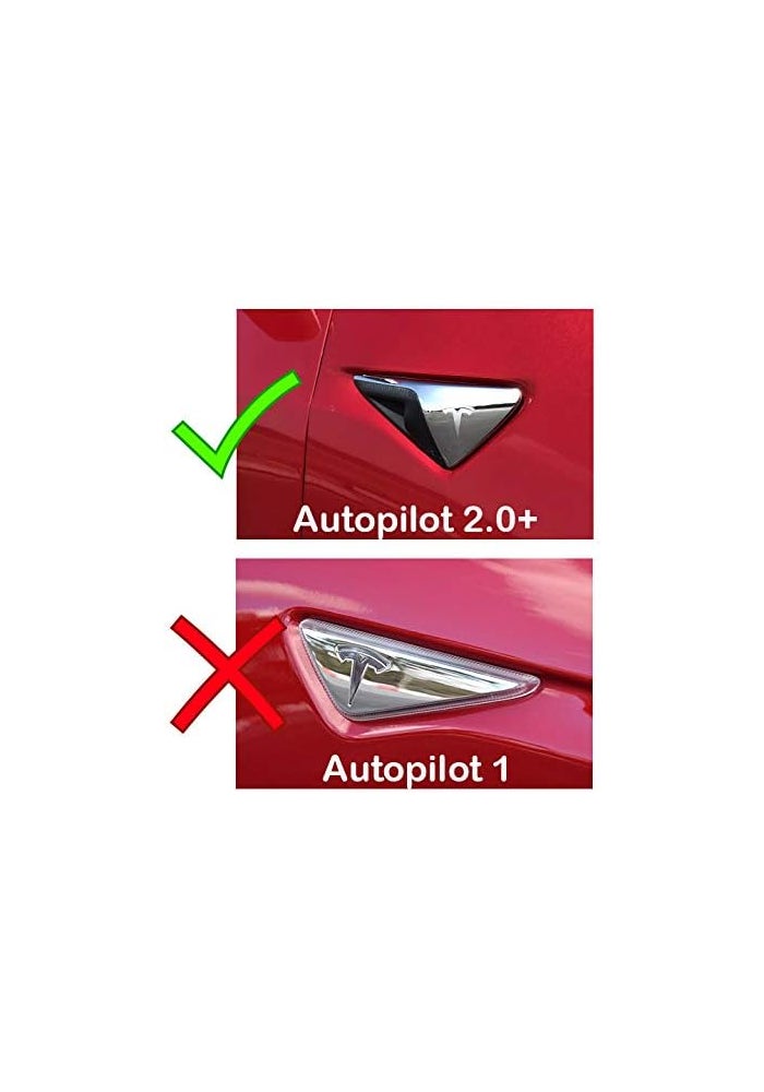 Custom Cut Graphics Logo Decal Wrap for Tesla Model S, Facelift, 14-pc Set (Gloss Red) - Image 3