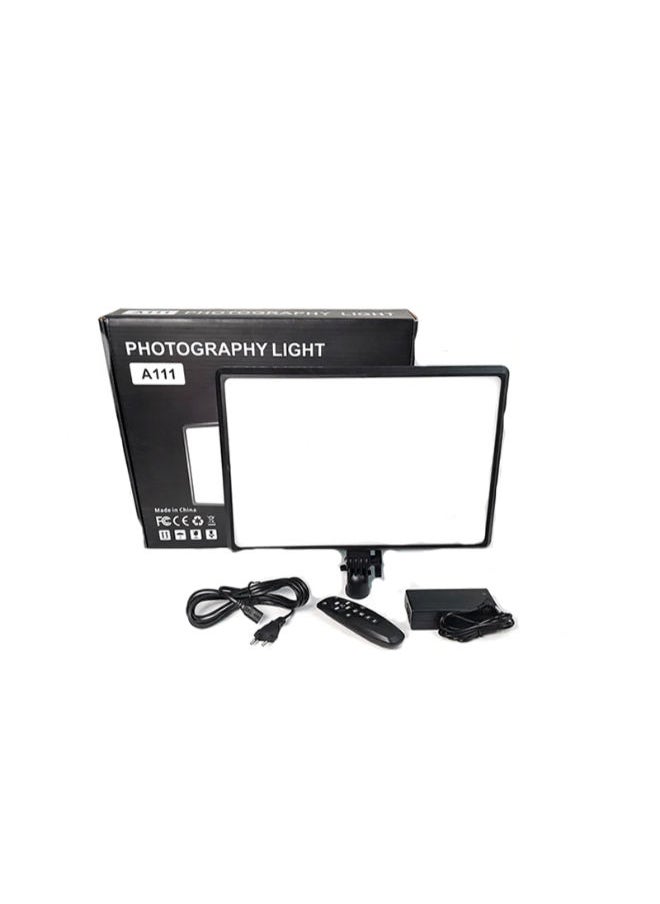 SHOPI - LED Light Panel Video Camera Lighting Panel A111 Photography Light with Remote 3200-6000K Adjustable with Stand - Image 1
