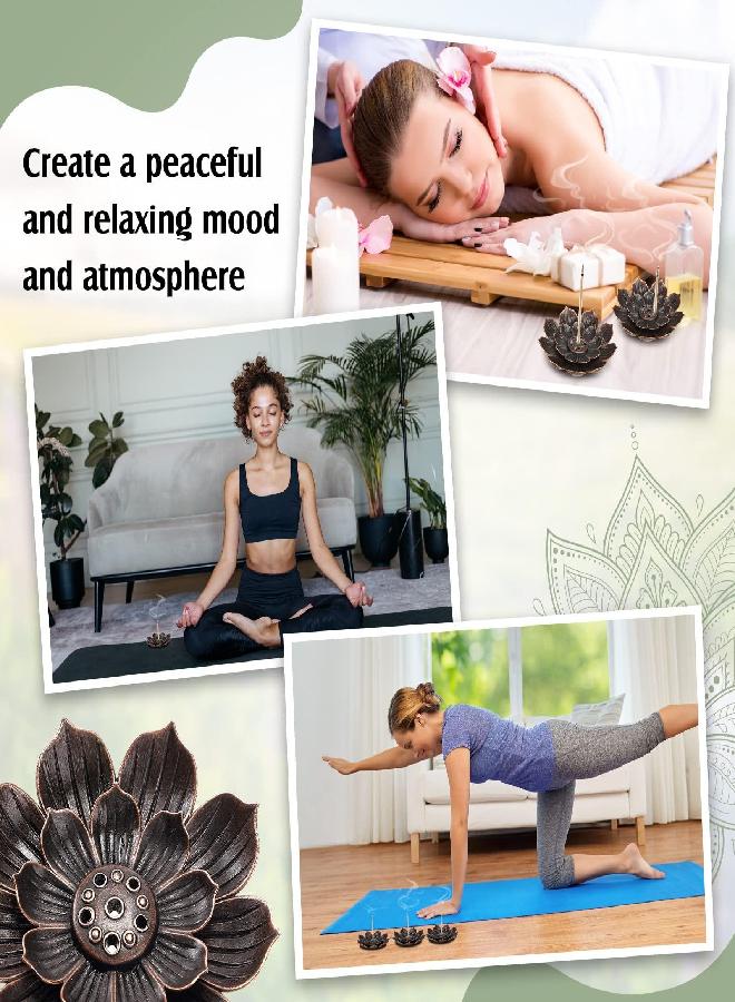Sumind 30 Pieces Brass Incense Holder Lotus Sticks Incense Burner Cone Incense Burner Ash Catcher for Home Fragrance Decor Yoga SPA Bedroom - Image 3