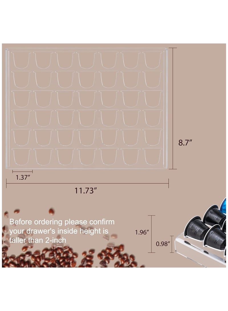 TPGP Coffee Pod Storage Organizer Tray Drawer, Holds 42 Capsules Compatible with Nespresso Original Pods, Clear Capsule Drawer Organizer for Kitchen, Home, or Office  - Image 3