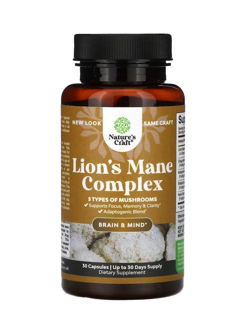 Nature's Craft Lion's Mane Complex, 30 Capsules
