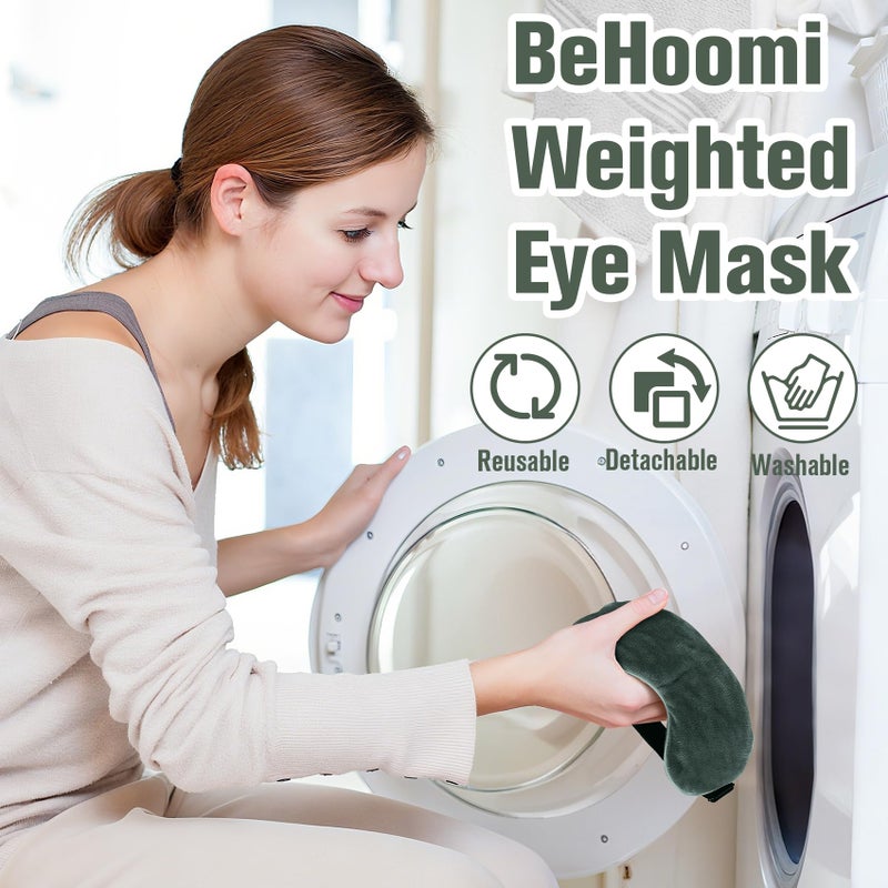 BeHoomi Heated Eye Mask Warm Compress for Eyes, Soothing Weighted Eye Mask for Sleeping, Microwave Moist Heating Pad Hot Compress for Eyes Relaxation, Reusable Sleep Mask for Home, Office (Grey) - Image 4