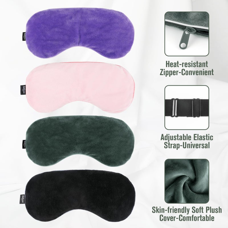 BeHoomi Heated Eye Mask Warm Compress for Eyes, Soothing Weighted Eye Mask for Sleeping, Microwave Moist Heating Pad Hot Compress for Eyes Relaxation, Reusable Sleep Mask for Home, Office (Grey) - Image 5