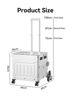 LEOKOR Collapsible 75L Utility Cart - Lightweight Rolling Cart, Adjustable Handle, Upgraded 8-Wheel Design for Moving Crates, Stair Climbing Cart  - Image 4