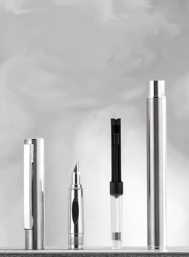 MANBO Affordable Metal Calligraphy Fountain Pen, Art Sketch Signature & Writing Pen, Gift Set with 1 Pen, 5 Nibs, 10 Ink Cartridges & Premium Gift Box - Image 2
