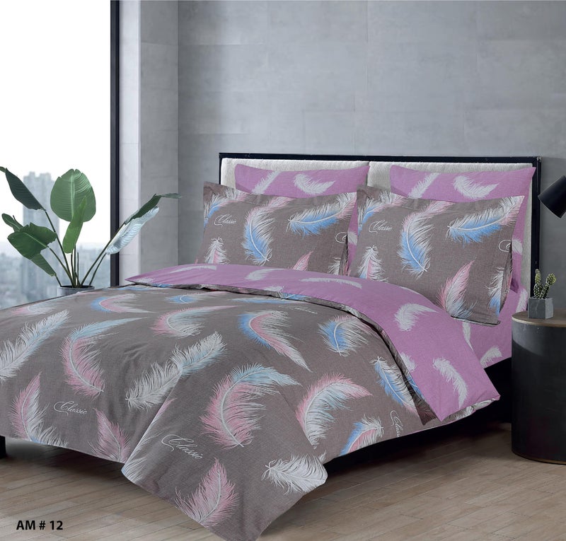 Amali  4 Pieces Bedsheet Set Single Size (120 x 200+35cm) Including 1 Duvet Cover 1 Fitted Sheet 1 Oxford & 1 Standard Pillowcases Durable & Long Lasting Quality - Image 1