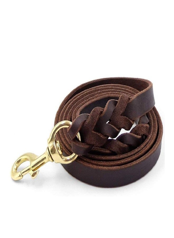 Petlicious & More® Long Leather Dog Leash (Brown, 10 ft) - Image 5