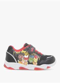 MARVEL Boys Avengers Print Light-Up Sneakers with Hook and Loop Closure  - Image 3