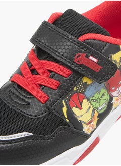 MARVEL Boys Avengers Print Light-Up Sneakers with Hook and Loop Closure  - Image 4