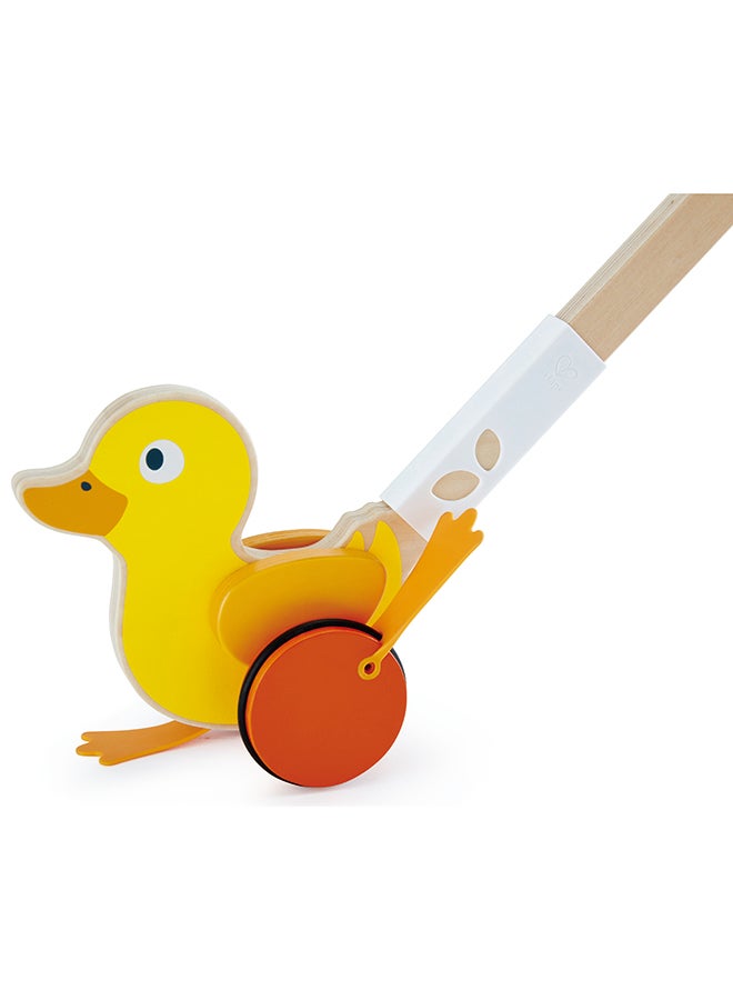 Hape Ducky Push Pal – Wooden Baby Walker Toy for Toddlers 12M+, Wobbling Duck with Flapping Wings, Quiet Rubber Wheels, Non-Toxic Learning to Walk Sensory Toy - Image 3