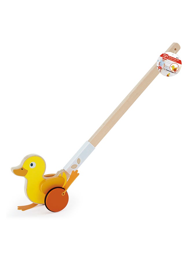 Hape Ducky Push Pal – Wooden Baby Walker Toy for Toddlers 12M+, Wobbling Duck with Flapping Wings, Quiet Rubber Wheels, Non-Toxic Learning to Walk Sensory Toy - Image 5