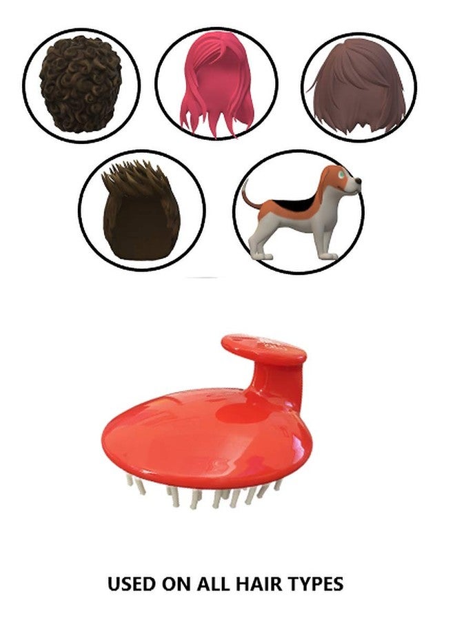 G.B.S Men's Shampoo Brush for Head Scalp Hair Massage Brush, Red - Image 2