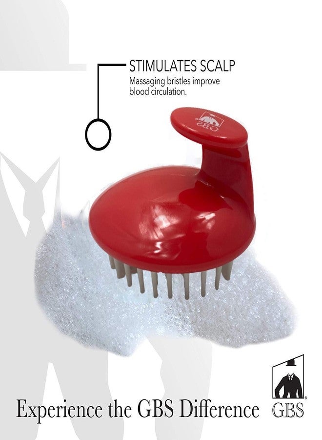 G.B.S Men's Shampoo Brush for Head Scalp Hair Massage Brush, Red - Image 3