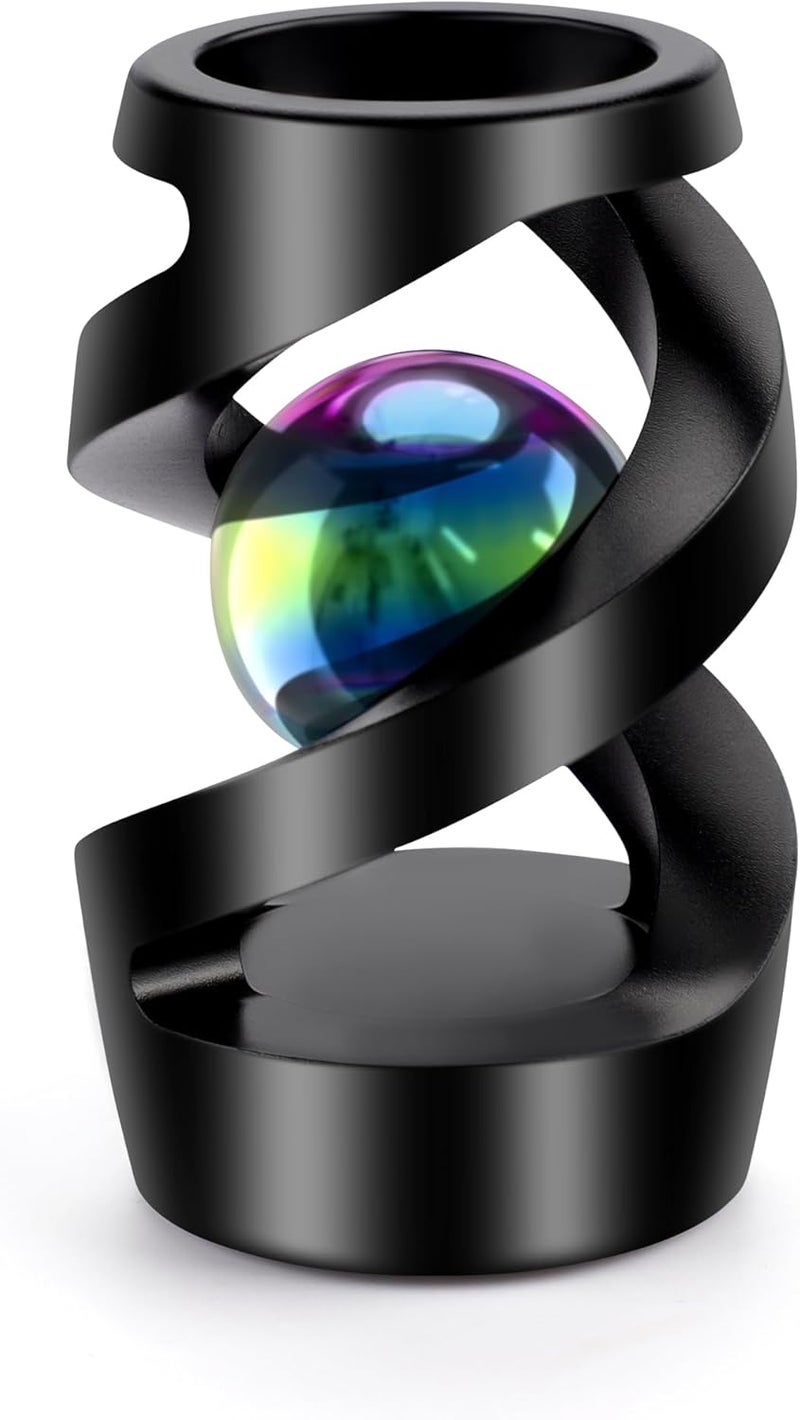 Apqdw Kinetic Spinning Desk Toy, Metal Fidget Spinner Stress ADHD Relief Anti Anxiety Focus Sensory Toy, Portable EDC Gadget, Birthday Gifts for Adults, Black - Image 1