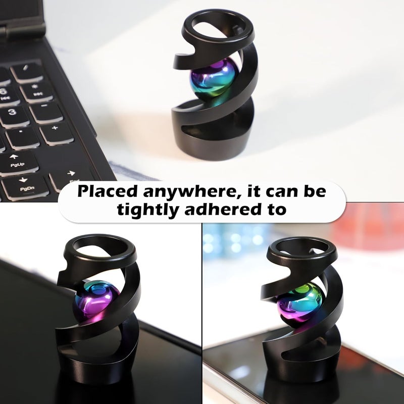 Apqdw Kinetic Spinning Desk Toy, Metal Fidget Spinner Stress ADHD Relief Anti Anxiety Focus Sensory Toy, Portable EDC Gadget, Birthday Gifts for Adults, Black - Image 4