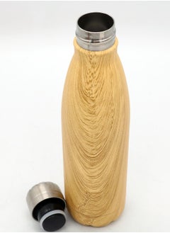 Hans Larsen GEYER - Hans Larsen Stainless Steel Water Bottle with Wood Print - Yellow  - Image 4
