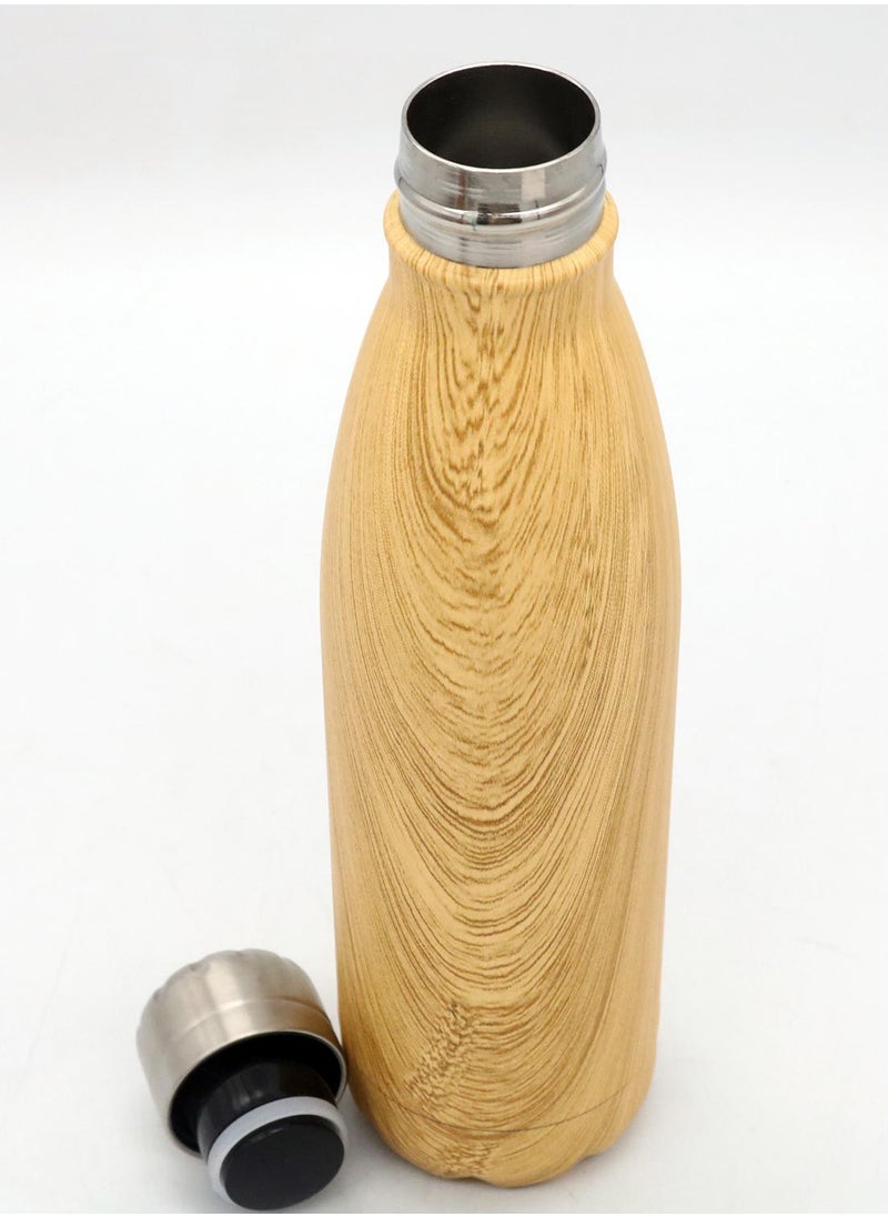Hans Larsen GEYER - Hans Larsen Stainless Steel Water Bottle with Wood Print - Yellow  - Image 4