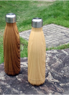 Hans Larsen GEYER - Hans Larsen Stainless Steel Water Bottle with Wood Print - Yellow  - Image 3