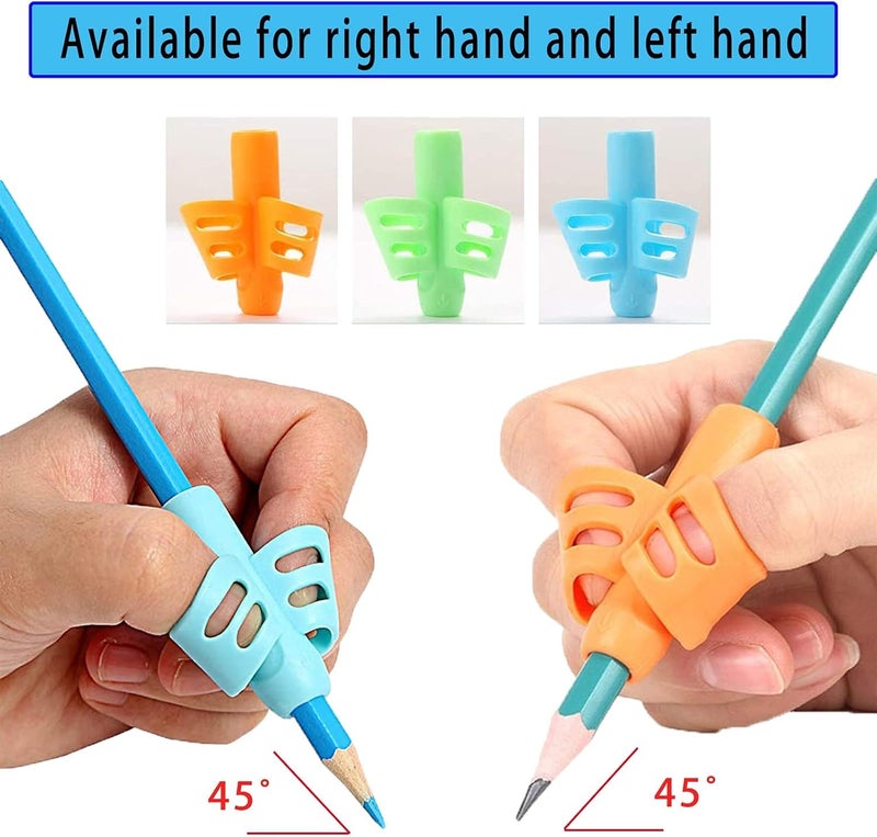 AIMERS Pencil Grips for Kids Handwriting Ergonomic Writing Training Aid, Posture Correction Tool Silicone Gel Pencil Grips, 3 Pack Reduces Hand Fatigue, Perfect for Home Schooling & Preschool - Image 4