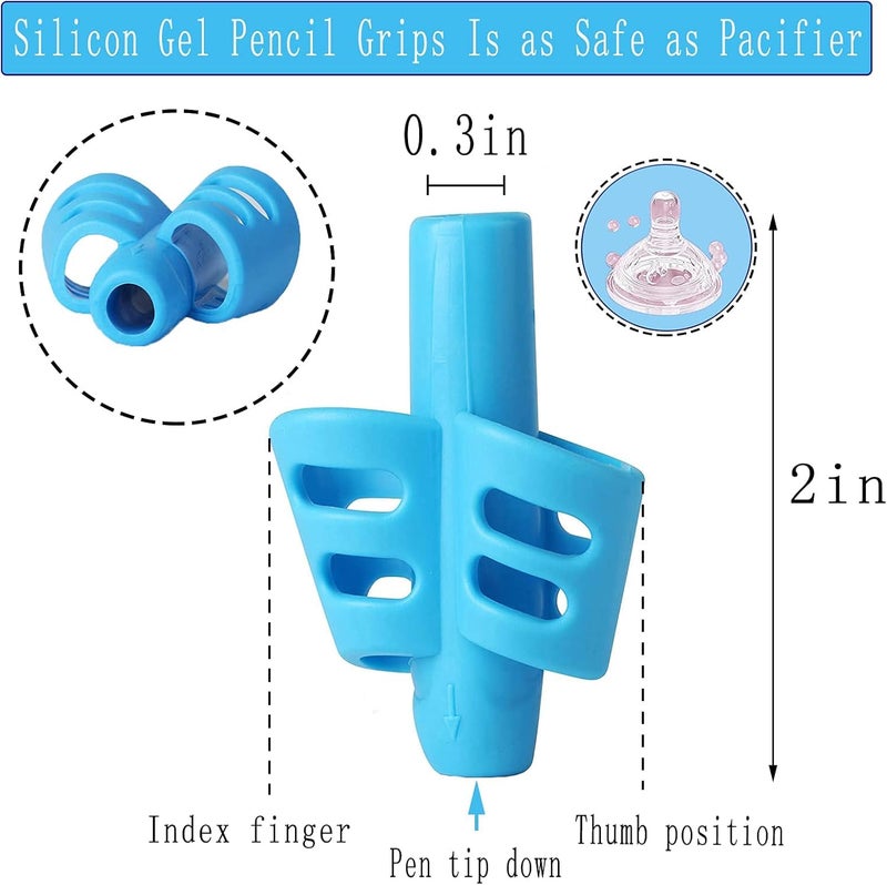 AIMERS Pencil Grips for Kids Handwriting Ergonomic Writing Training Aid, Posture Correction Tool Silicone Gel Pencil Grips, 3 Pack Reduces Hand Fatigue, Perfect for Home Schooling & Preschool - Image 2