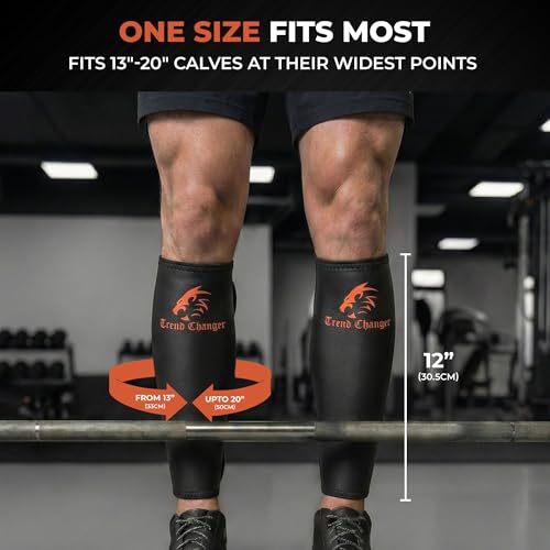 Trend Changer 7mm Weightlifting Shin Guards & Calf Support Brace – Adult Shin Guard with Thick Neoprene Padding for Deadlifts, CrossFit, Rope Climbs, Box Jumps – Adjustable Compression Fit for Men & Women - Image 2