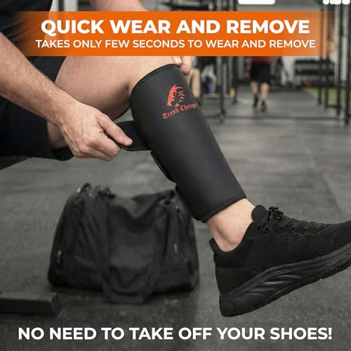 Trend Changer 7mm Weightlifting Shin Guards & Calf Support Brace – Adult Shin Guard with Thick Neoprene Padding for Deadlifts, CrossFit, Rope Climbs, Box Jumps – Adjustable Compression Fit for Men & Women - Image 5
