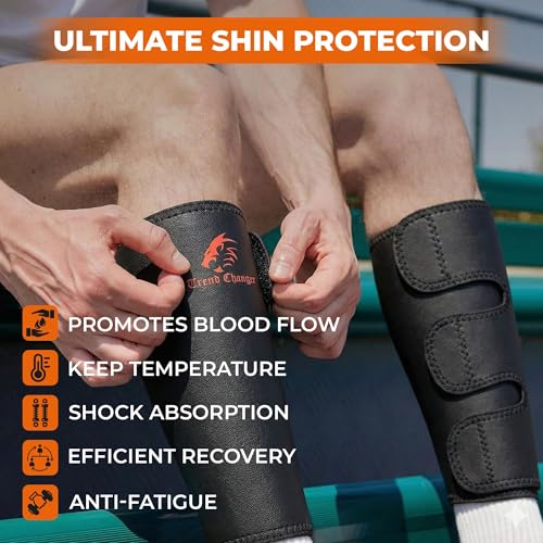 Trend Changer 7mm Weightlifting Shin Guards & Calf Support Brace – Adult Shin Guard with Thick Neoprene Padding for Deadlifts, CrossFit, Rope Climbs, Box Jumps – Adjustable Compression Fit for Men & Women - Image 3