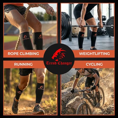 Trend Changer 7mm Weightlifting Shin Guards & Calf Support Brace – Adult Shin Guard with Thick Neoprene Padding for Deadlifts, CrossFit, Rope Climbs, Box Jumps – Adjustable Compression Fit for Men & Women - Image 4