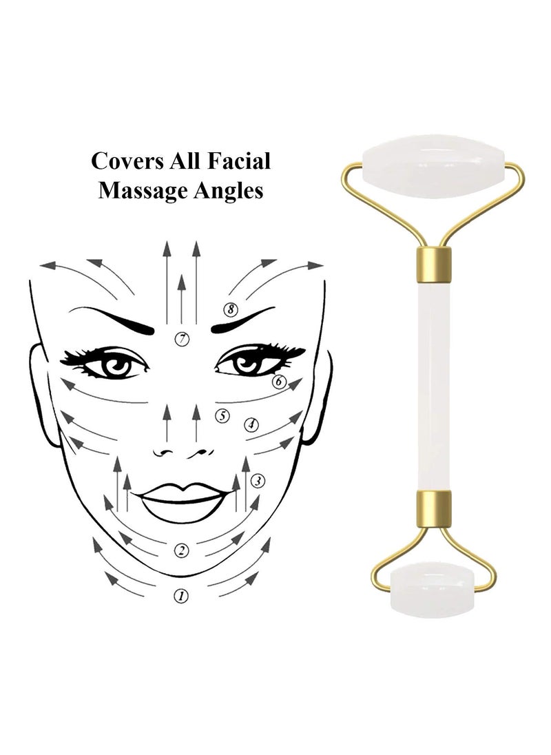 ORILEY ORILEY Facial Massager Double Sided Face Roller Natural Jade Massage Stone Beauty Tool for Face Neck Toning Firming  Serum Application MG03  - Image 4