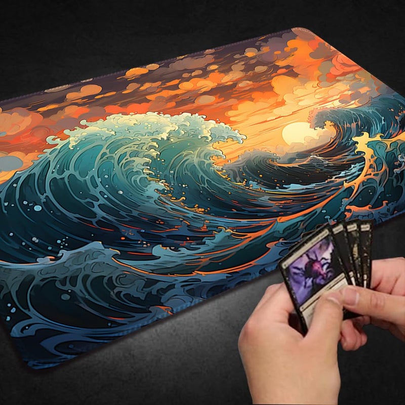 DAUXID Premium Stitched MTG Playmat with Zones and Non-Slip Rubber Backing - TCG Play Mat for MTG and Other Card Games - Colorful Design with Vintage Look and Feel (DKT (83),No Zones) - Image 5