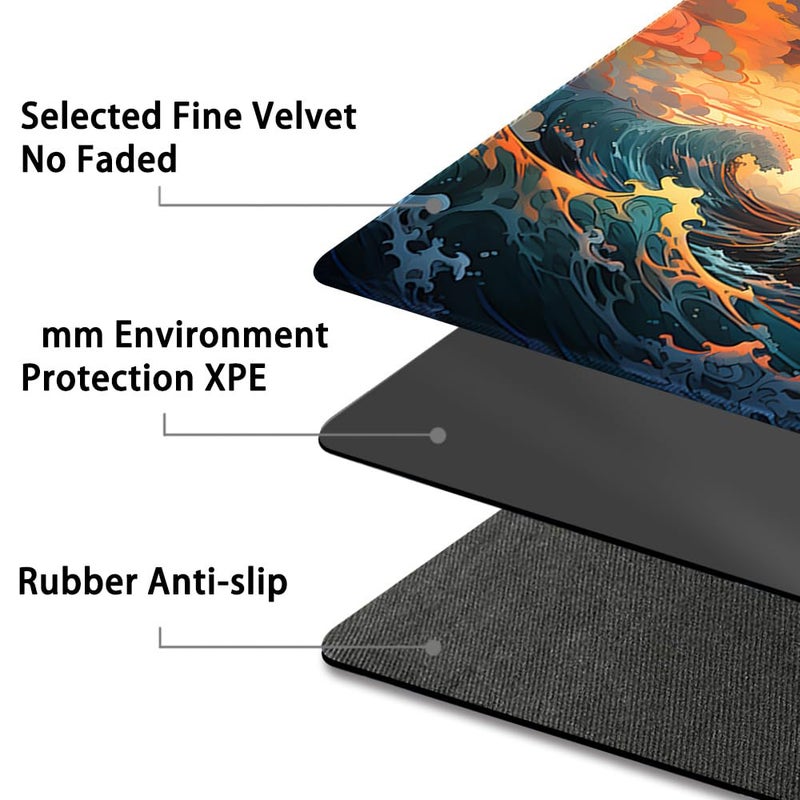 DAUXID Premium Stitched MTG Playmat with Zones and Non-Slip Rubber Backing - TCG Play Mat for MTG and Other Card Games - Colorful Design with Vintage Look and Feel (DKT (83),No Zones) - Image 4