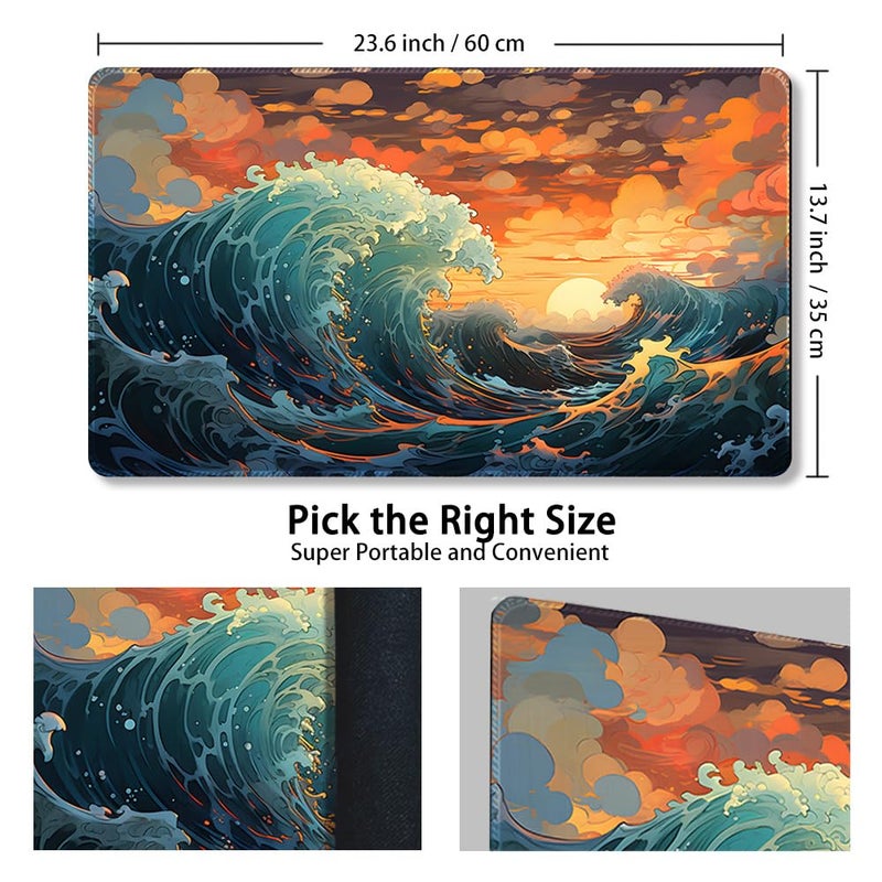 DAUXID Premium Stitched MTG Playmat with Zones and Non-Slip Rubber Backing - TCG Play Mat for MTG and Other Card Games - Colorful Design with Vintage Look and Feel (DKT (83),No Zones) - Image 2