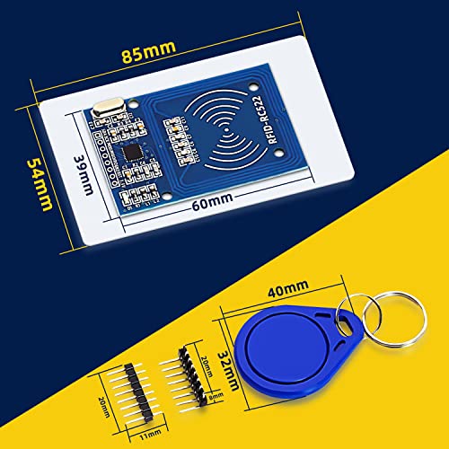 DaFuRui 5Pack RC522 RFID Module RF IC Card Sensor Module with S50 White Card and Key Ring RFID Sensor Compatible for Arduino - Image 3