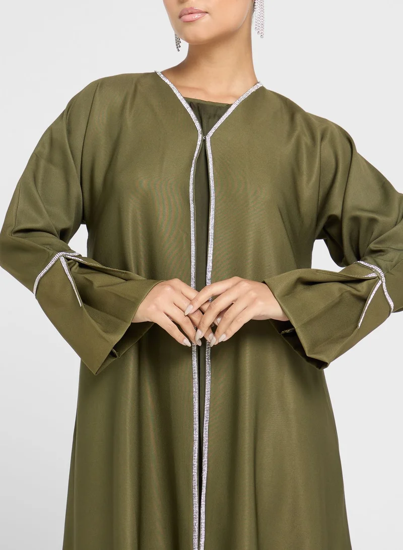 hayas closet Embellished Detail Abaya