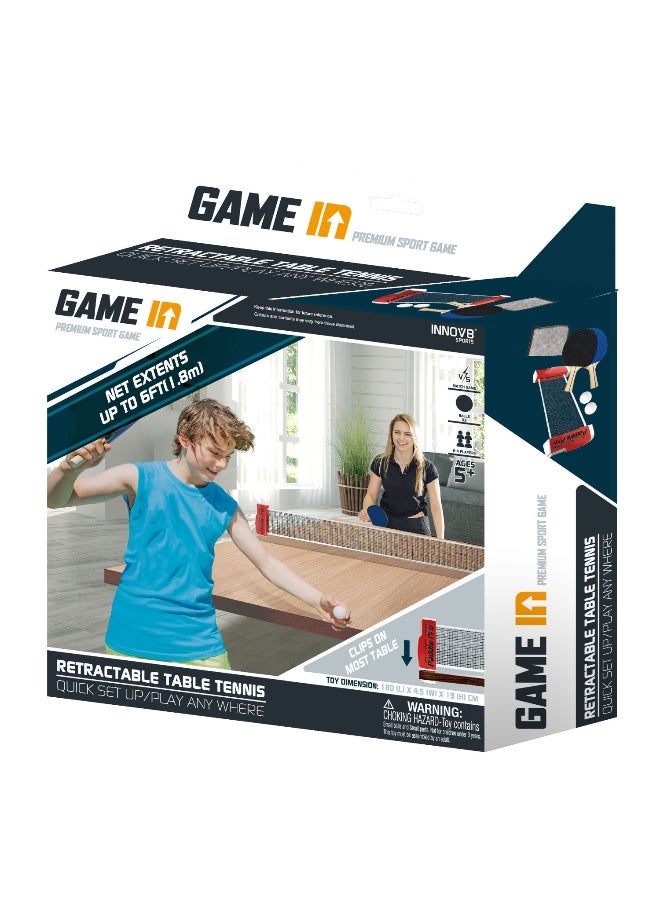 Hostfull Retractable Table Tennis Set | 180cm Expandable Net with Clamp System | Portable, Lightweight and Easy Setup on Any Table | Indoor/Outdoor Game Fun | 180x4.5x19 cm - Image 1