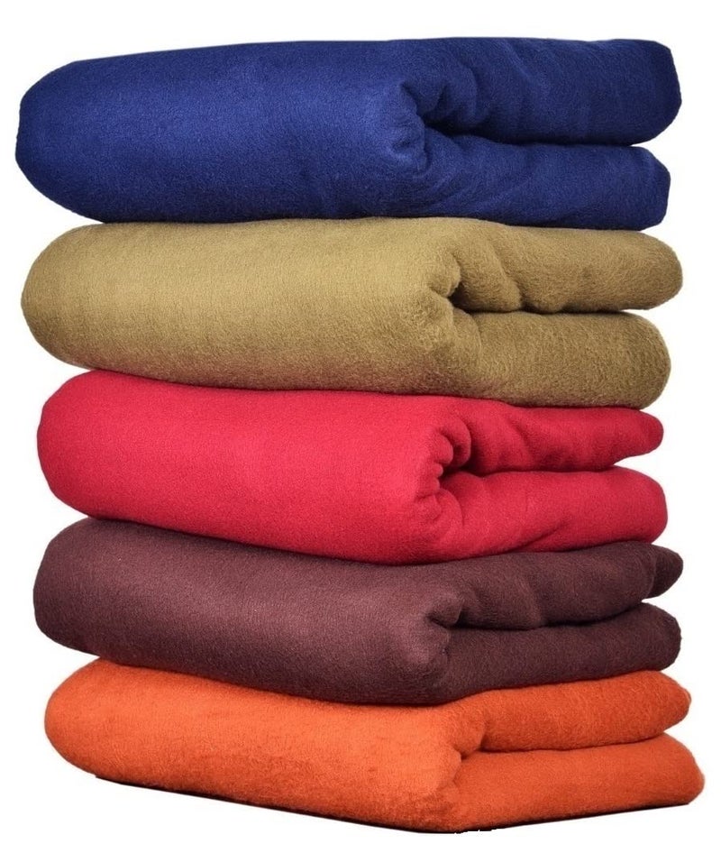 Goyal's Plain Fleece Single Bed All Season Blanket/Comforter/Dohar 250 Thread Count - 55x88 Inch, Blue, Brown, Maroon, Rust, Olive (Pack of 5) - Image 1