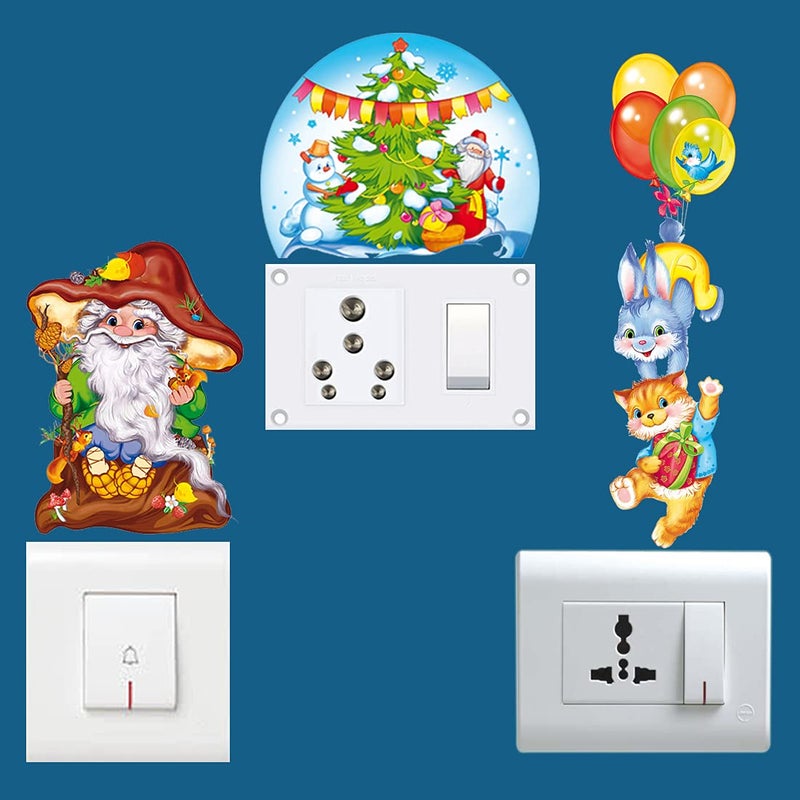 Rangoli Rangoli Switch Board Stickers Standard Size Multicolor Vinyl 40 Inch by 20 cm Pack of 1 CodeSB05  - Image 3
