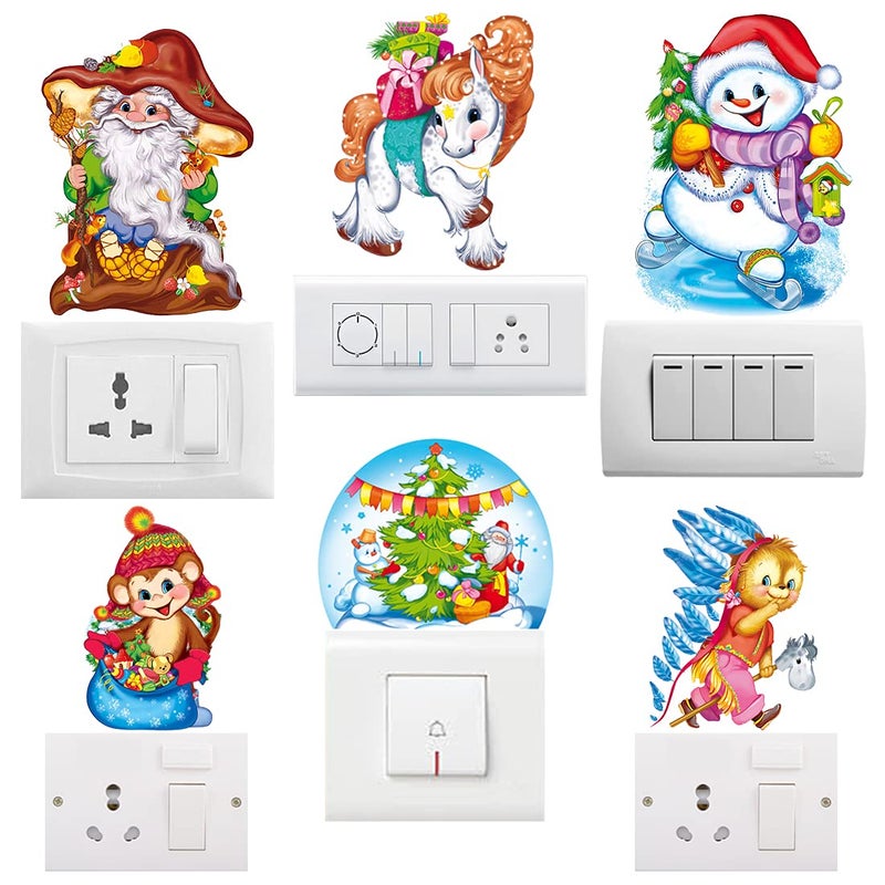 Rangoli Rangoli Switch Board Stickers Standard Size Multicolor Vinyl 40 Inch by 20 cm Pack of 1 CodeSB05  - Image 1