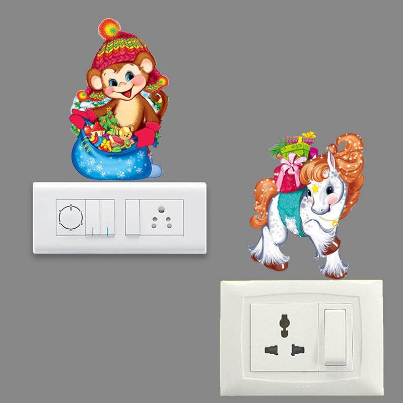 Rangoli Rangoli Switch Board Stickers Standard Size Multicolor Vinyl 40 Inch by 20 cm Pack of 1 CodeSB05  - Image 2