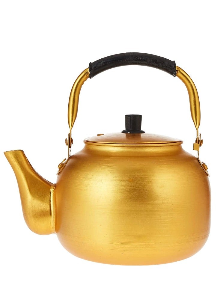 Ayda Gold Kettle 4 Litre | Stove Top Tea Kettle | Yellow Karak Kettle | Aluminium Coffee Pot Ideal for Home Office and Camping 
