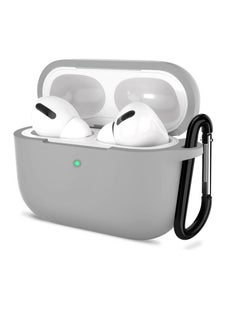 Generic Soft Silicone Skin Shock-Absorbing Protective Case Cover for Apple Airpods Pro2  2nd Gen with Keychain, Front LED Visible (gray) 