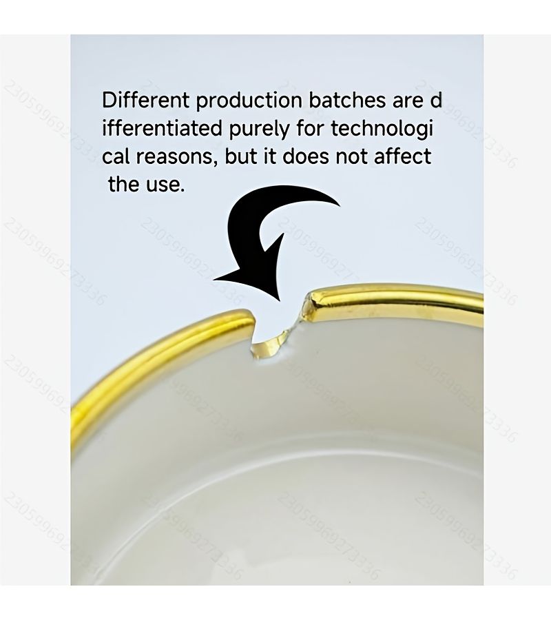 1 Ceramic Gold Plated White Luxury Ashtray Home Decoration School Supplies - Image 3